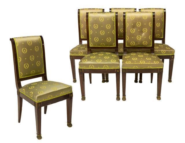 (6) FRENCH EMPIRE STYLE MAHOGANY