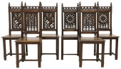 (6) FRENCH GOTHIC REVIVAL CARV