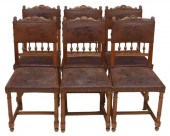 (6) FRENCH HENRI II STYLE WALN
