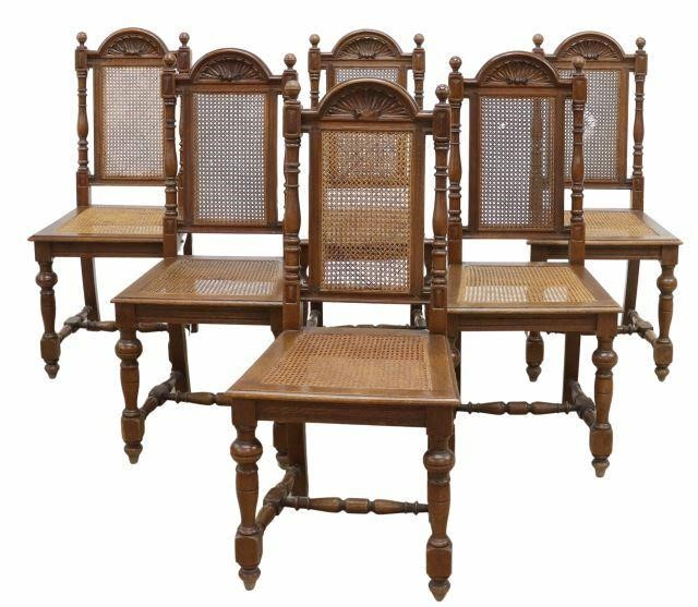 (6) FRENCH HENRI II STYLE OAK