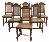 (6) FRENCH HENRI II STYLE OAK