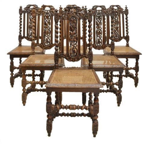 (6) FRENCH HENRI II STYLE CARVED