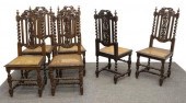 (6) FRENCH HENRI II STYLE OAK