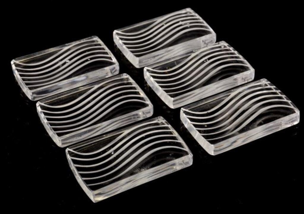 (6) FRENCH LALIQUE 'LEDA' GLASS
