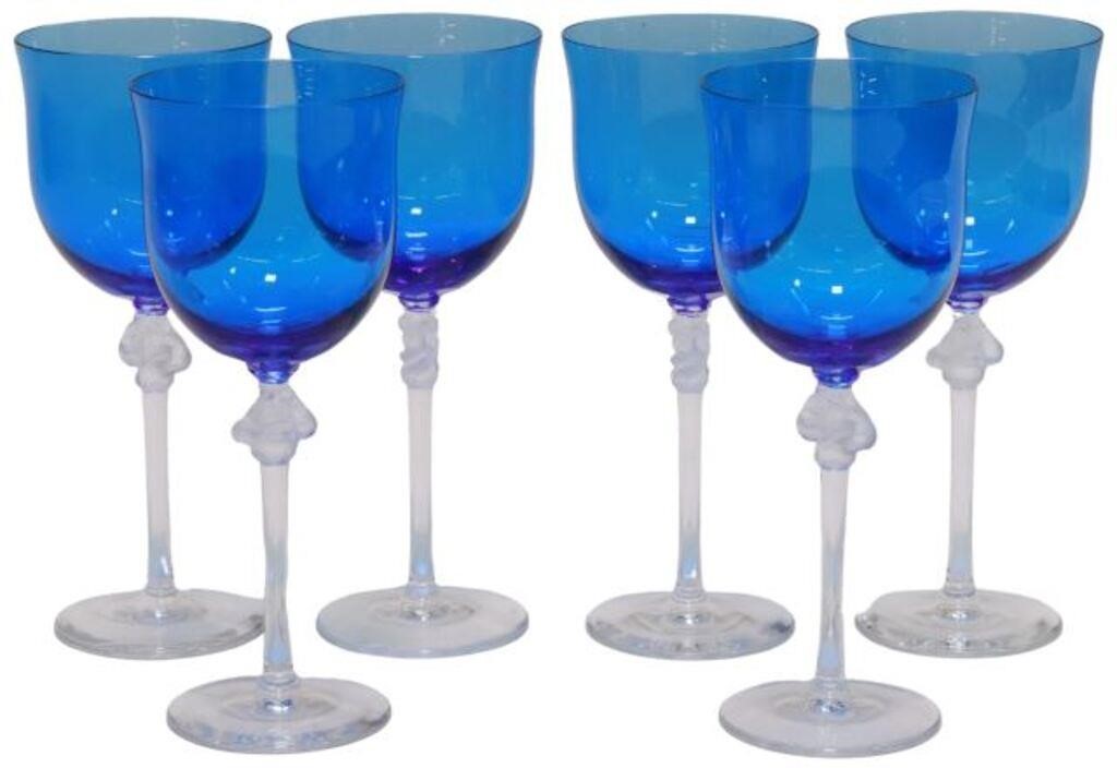 (6) FRENCH LALIQUE 'ROXANE'