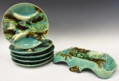 (6) FRENCH MAJOLICA ASPARAGUS