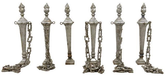 (6) FRENCH NEOCLASSICAL CAST IRON