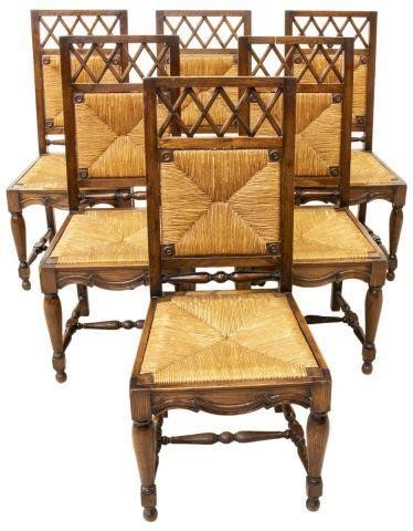 (6) FRENCH OAK RUSH BACK & SEAT
