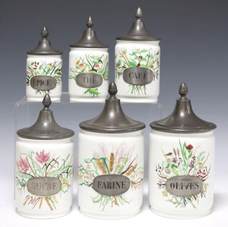 (6) FRENCH PORCELAIN & PEWTER