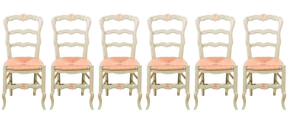 6 FRENCH PROVINCIAL CARVED RUSH