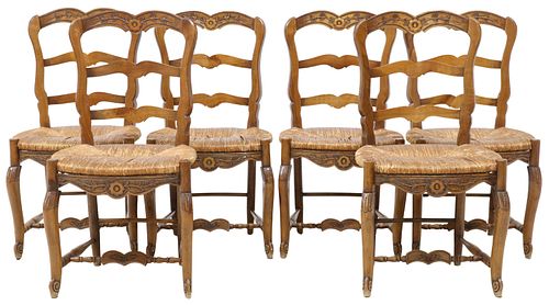 (6) FRENCH PROVINCIAL FRUITWOOD