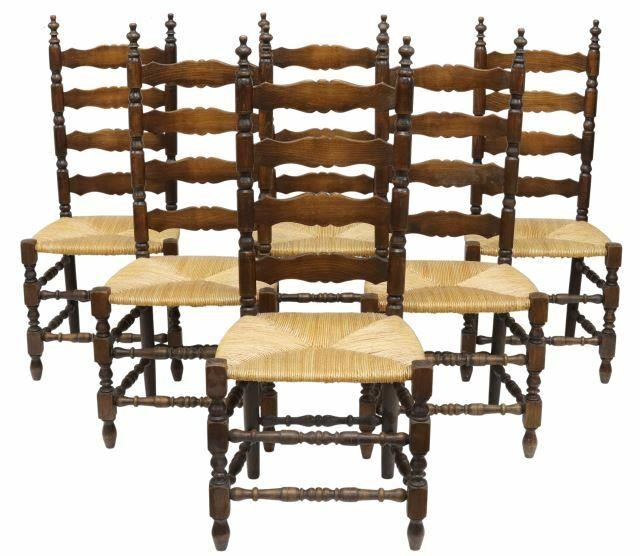 (6) FRENCH PROVINCIAL LADDER-BACK