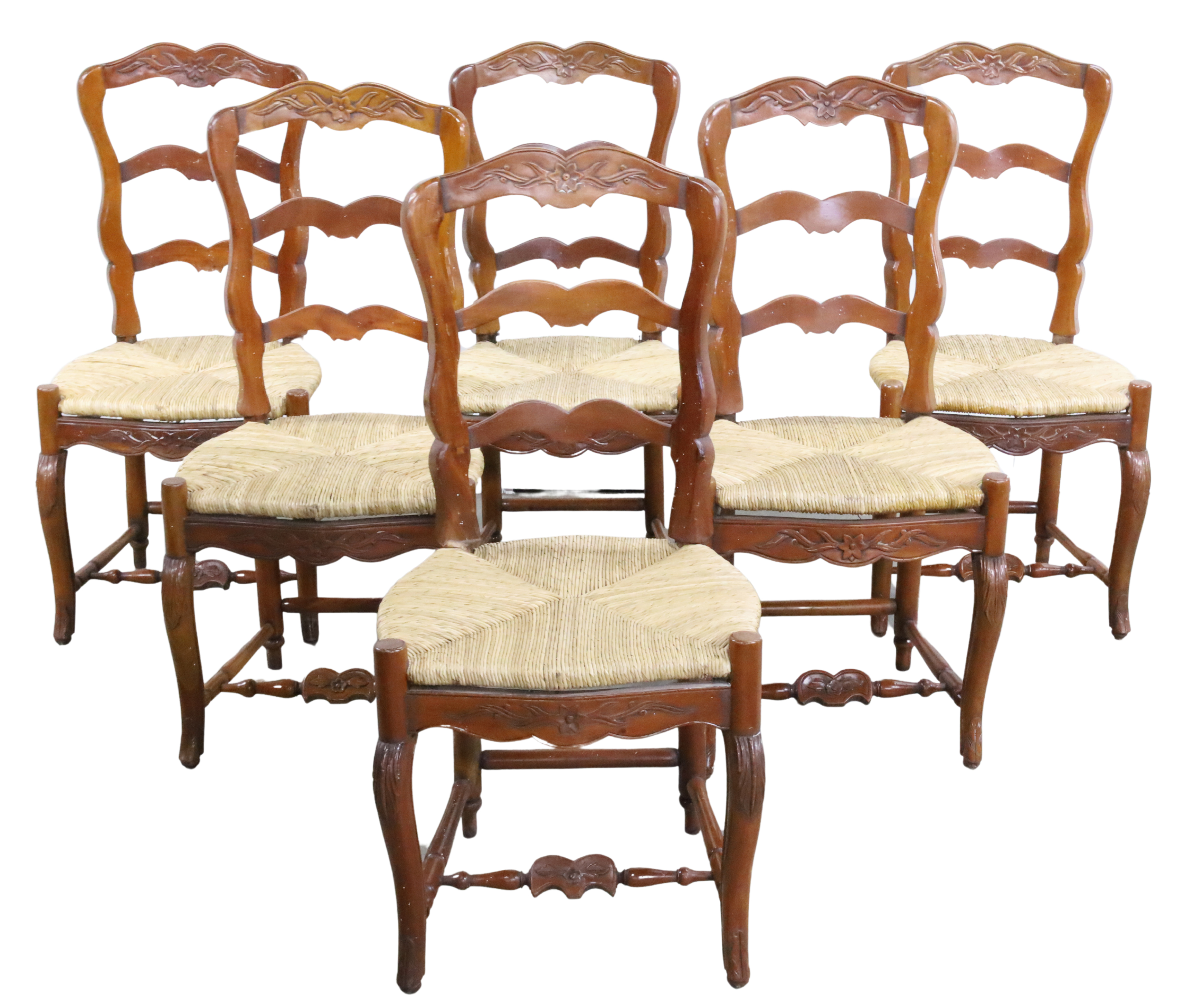 6 FRENCH PROVINCIAL RUSH SEAT
