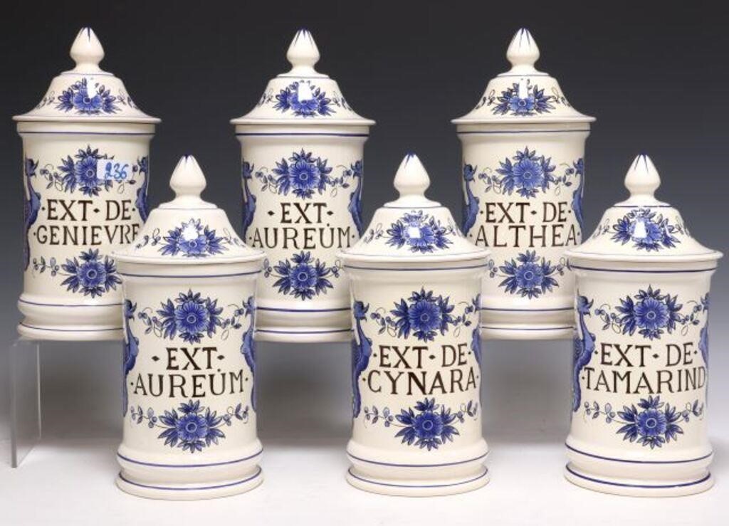 (6) FRENCH SAINT CLEMENT FAIENCE