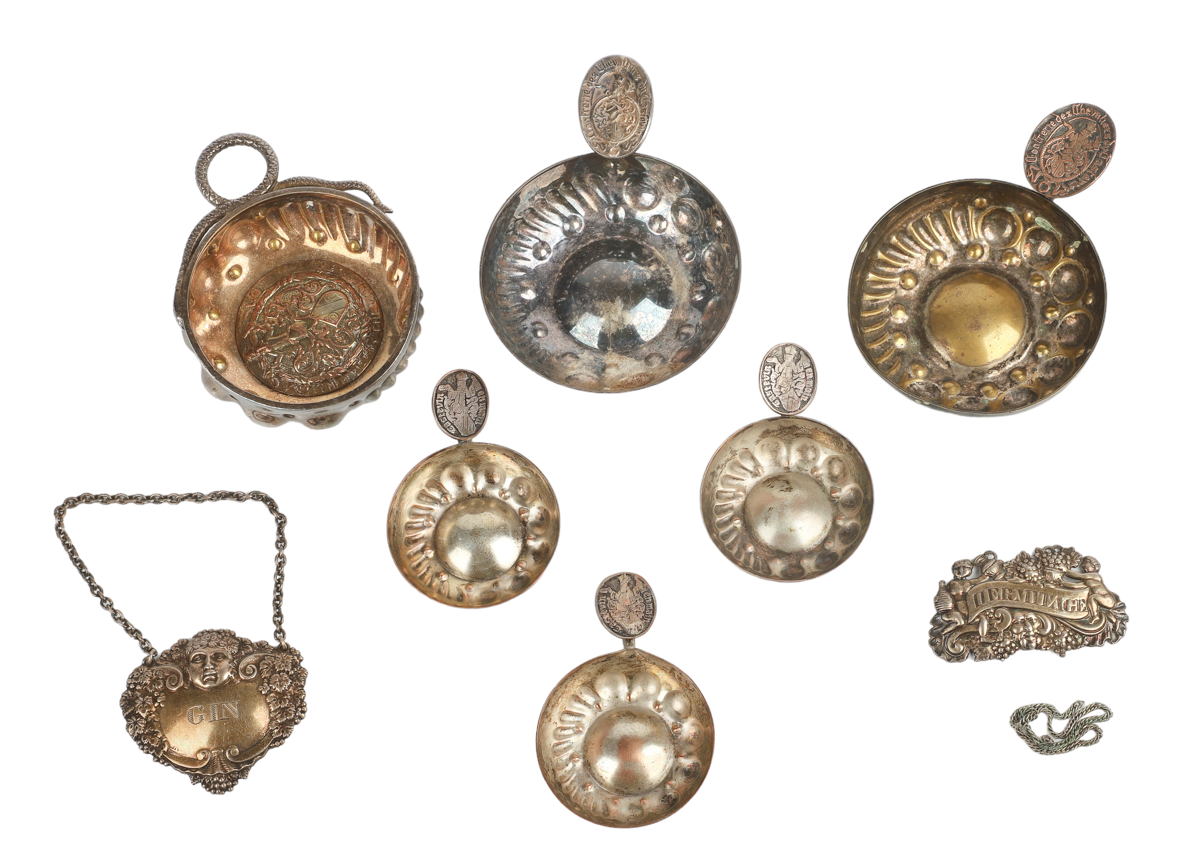 (6) French silver plated