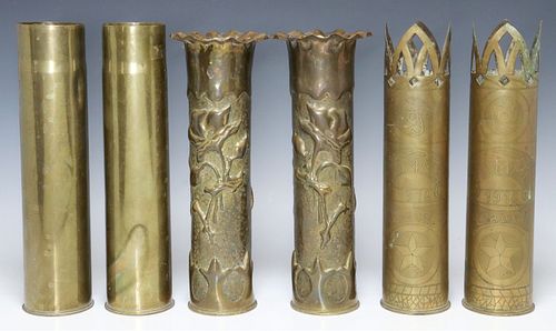 (6) FRENCH WWI-ERA TRENCH ART