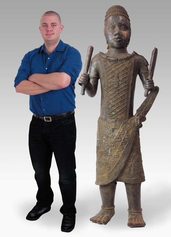 6 FT TALL BENIN AFRICAN BRONZE