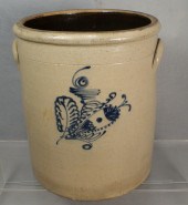 6 gal blue decorated stoneware