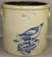 6 GALLON COBALT DECORATED STON