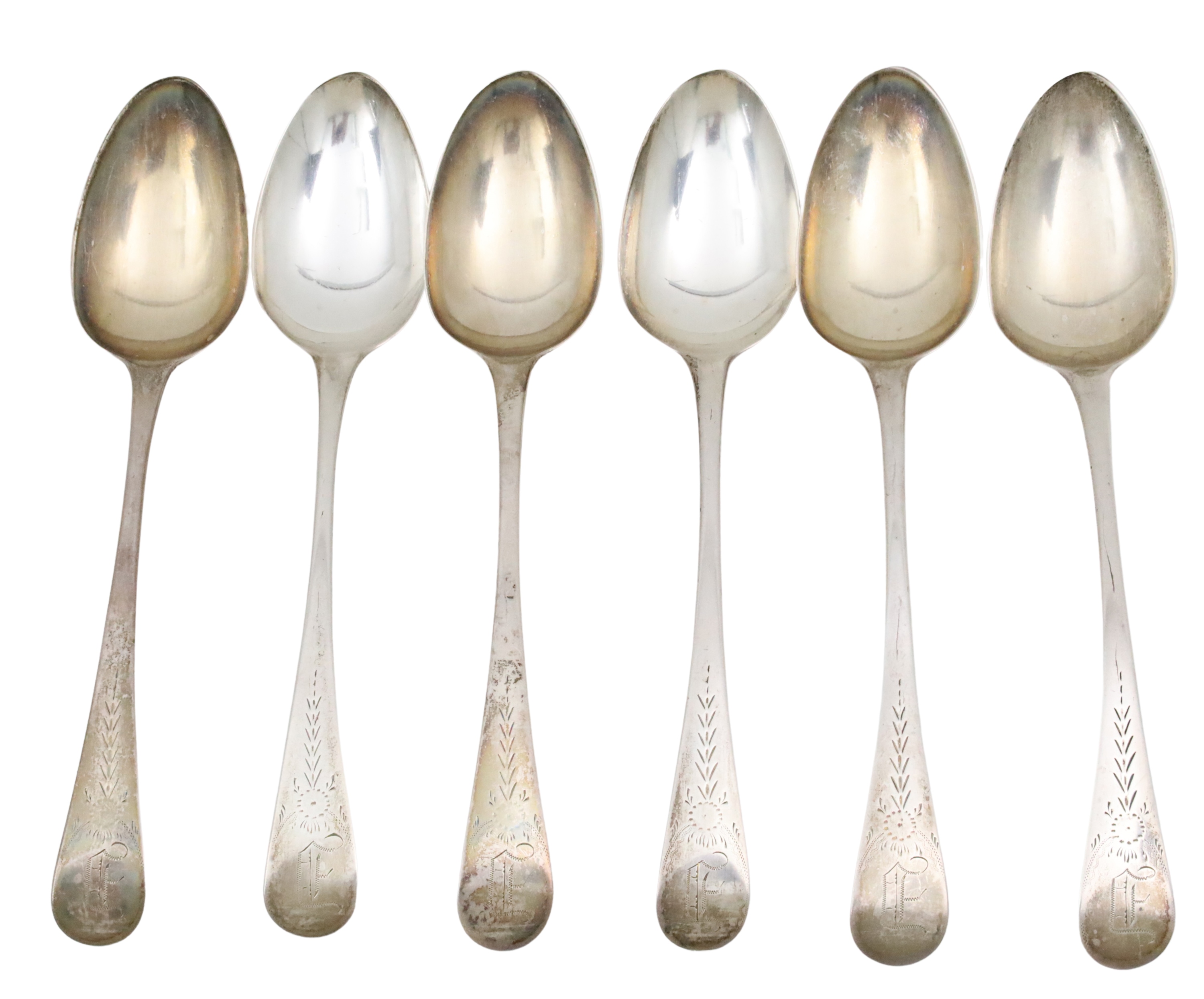 6 GEORGIAN SILVER TABLESPOONS; 