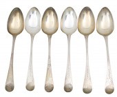 6 GEORGIAN SILVER TABLESPOONS;