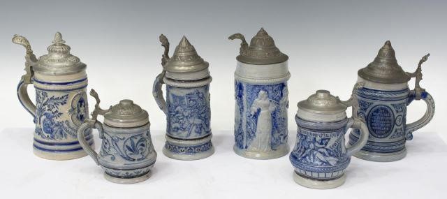 (6) GERMAN SALT GLAZE BEER