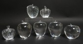 6 GLASS APPLE PAPERWEIGHTS: ST