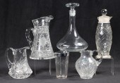 (6) Glass pitchers & decanters