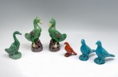 6 GLAZED CHINESE PORCELAIN BIR