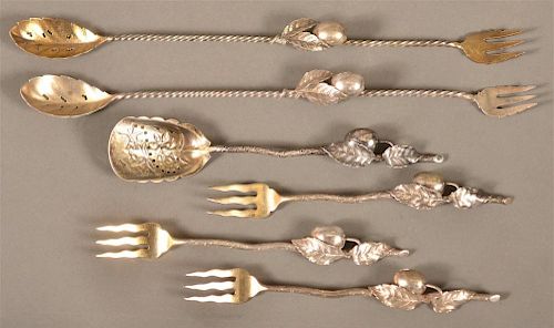 6 GORHAM STERLING SILVER OLIVE