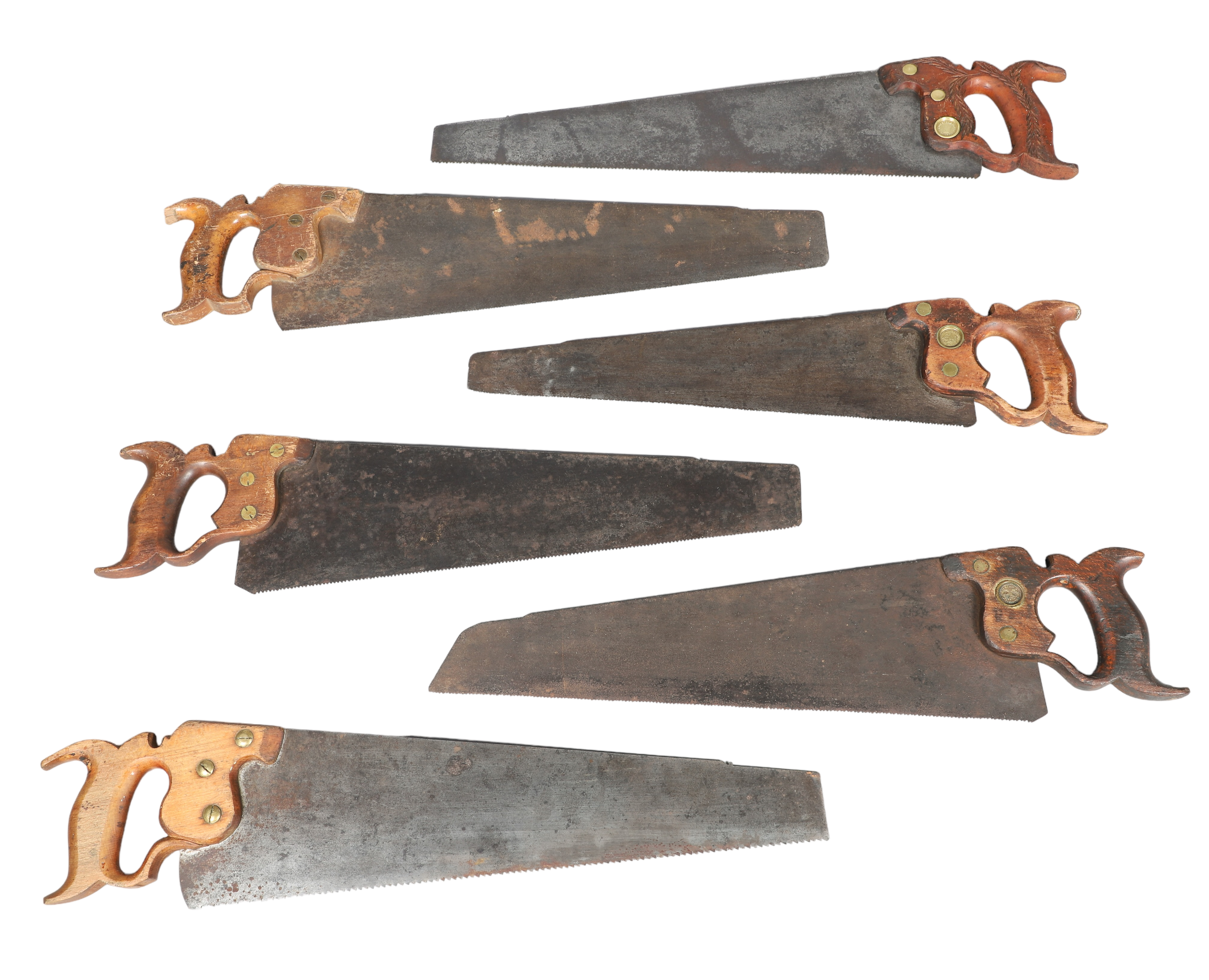 (6) H Disston & Sons hand saws,