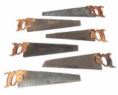 (6) H Disston & Sons hand saws