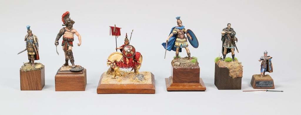 6 HAND PAINTED MILITARY