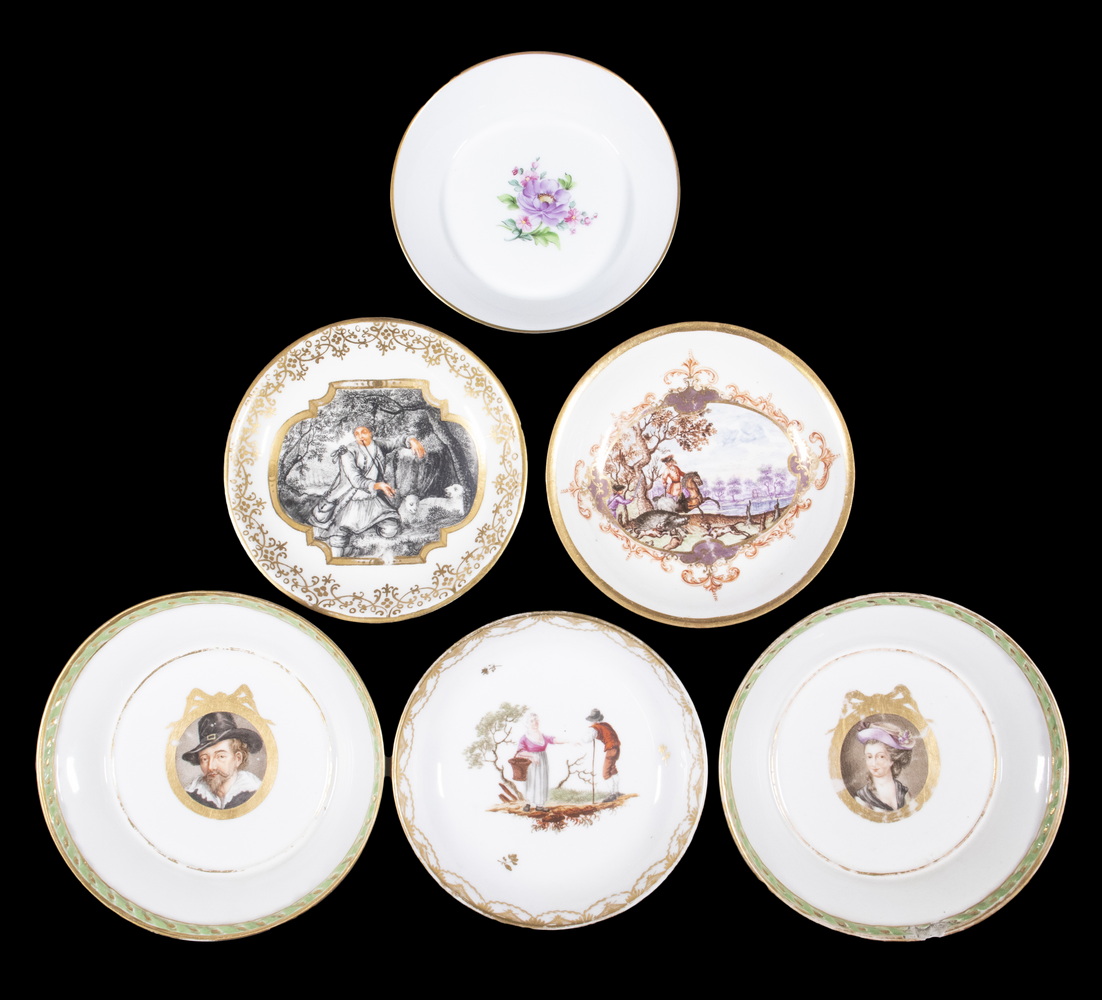 (6) HAND PAINTED PORCELAIN