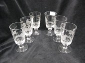 6 Heisey Glass ''Polo Player''