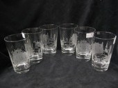 6 Heisey Glass ''Tally Ho'' Et