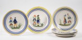 (6) HENRIOT QUIMPER PLATES Gro