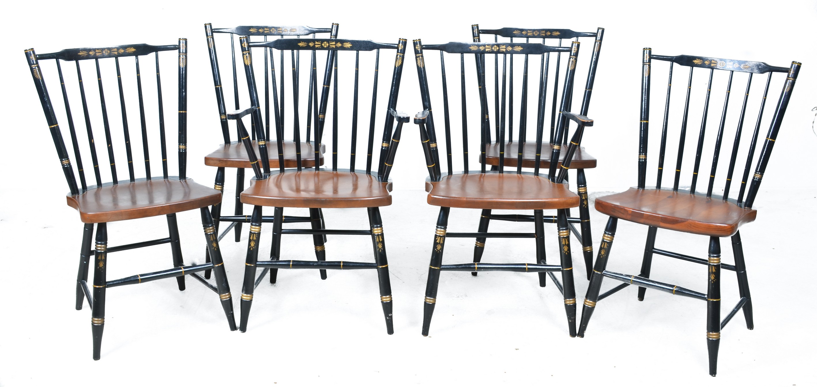 (6) Hitchcock bamboo form dining