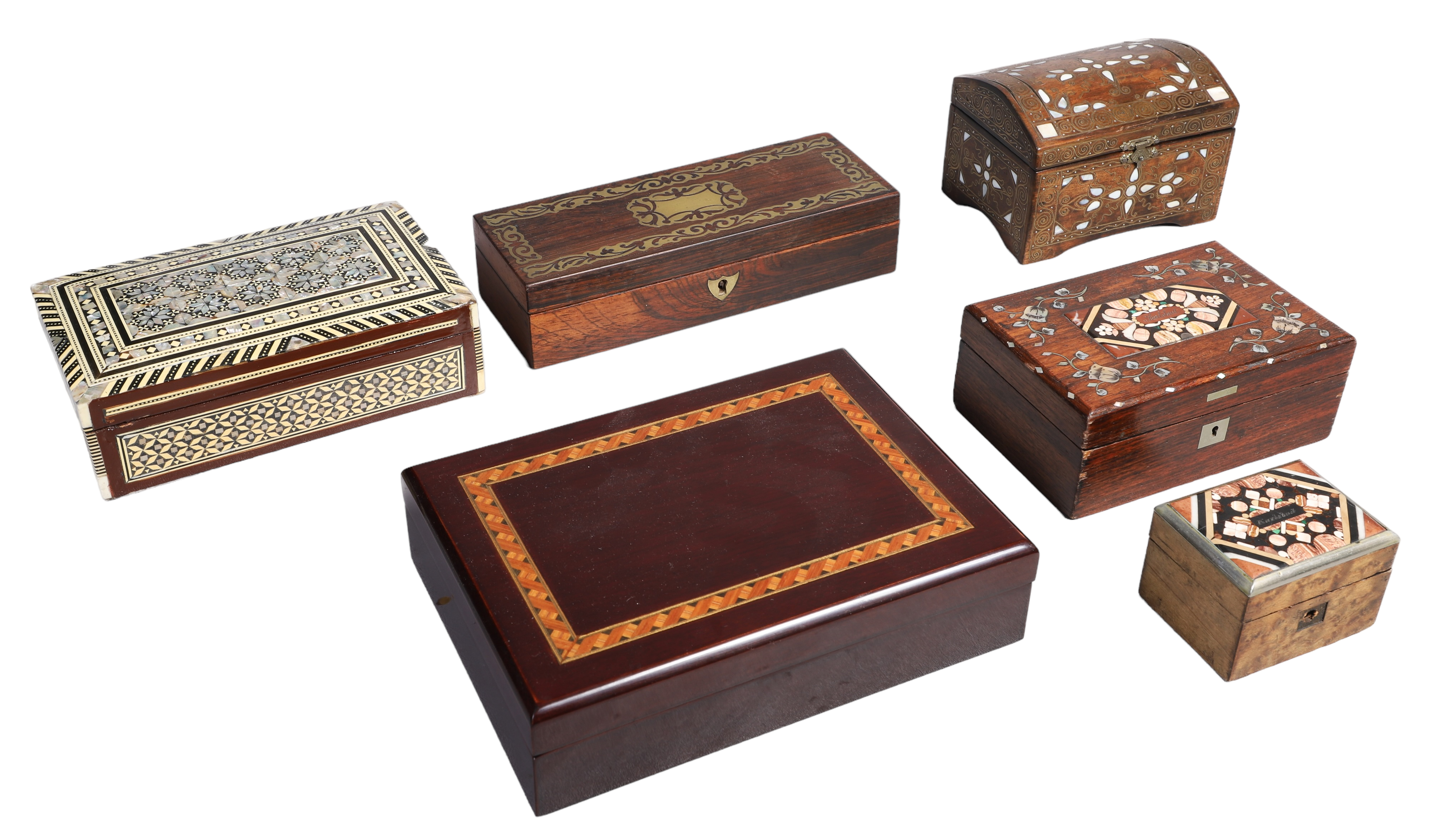 (6) Inlaid boxes, c/o Middle