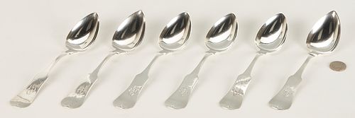 6 JACKSON, TN COIN SILVER SPOONS,