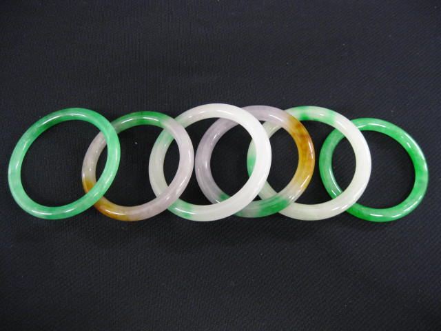 6 Jade Bangle Bracelets various