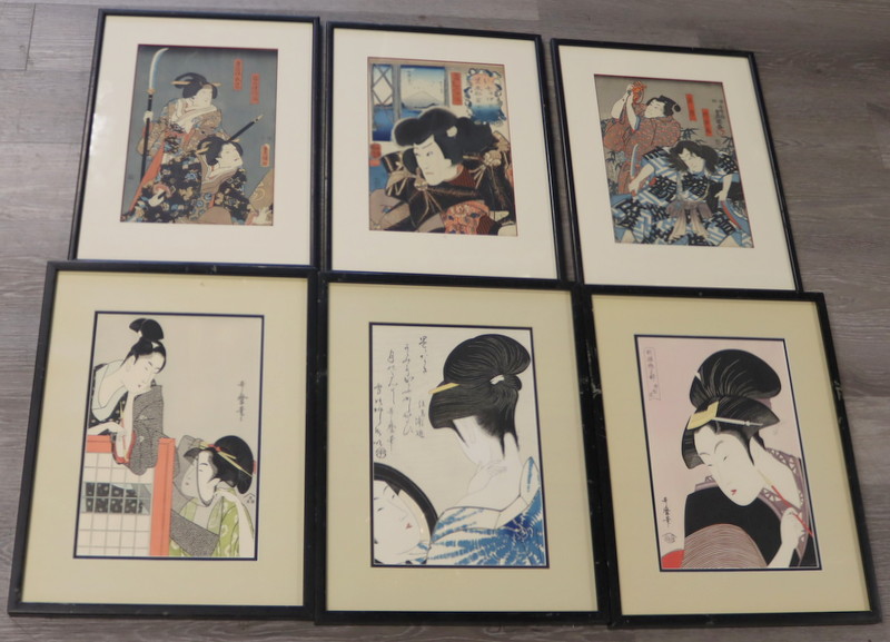 (6) JAPANESE WOODBLOCK PRINTS OF