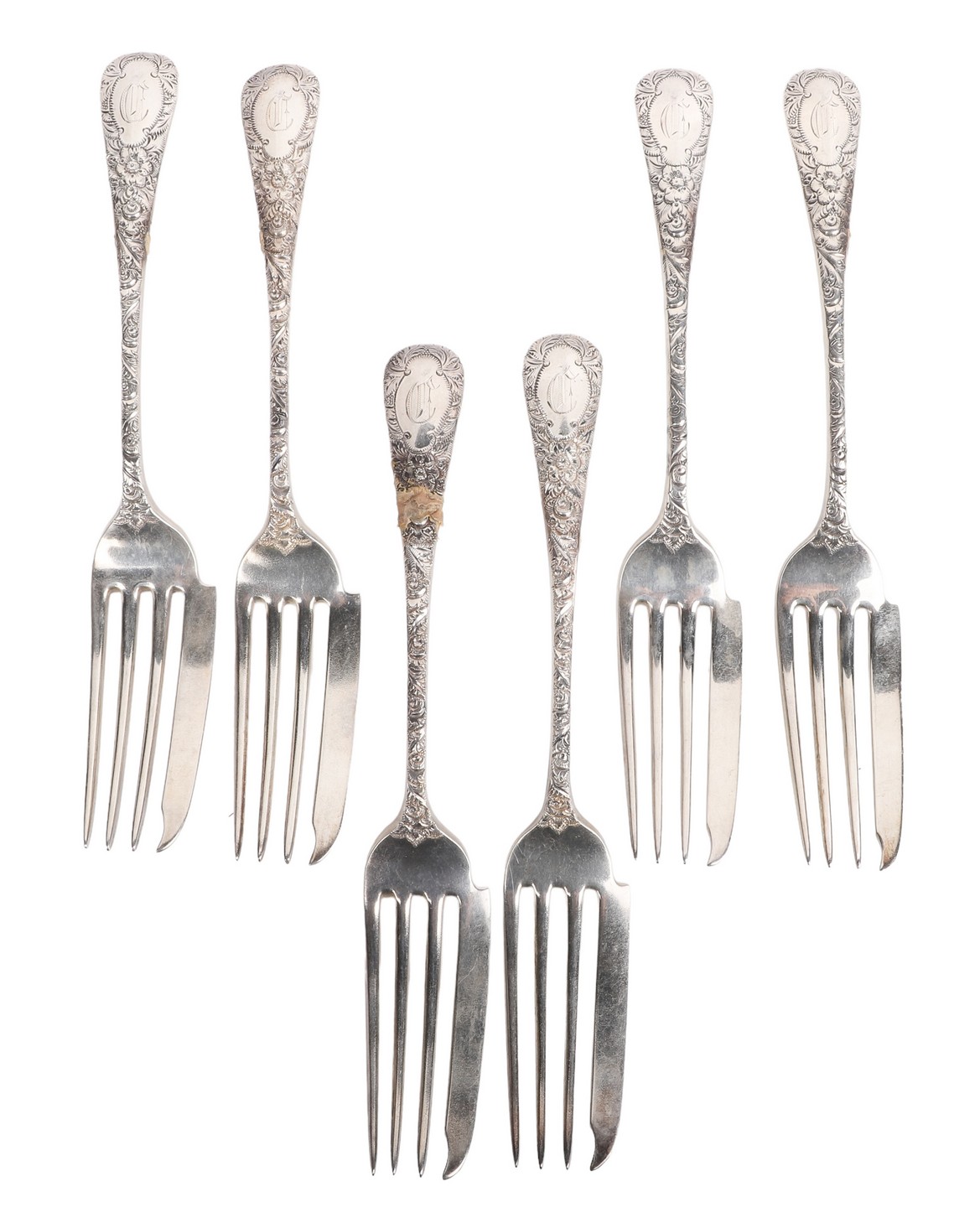 (6) JE Caldwell sterling silver