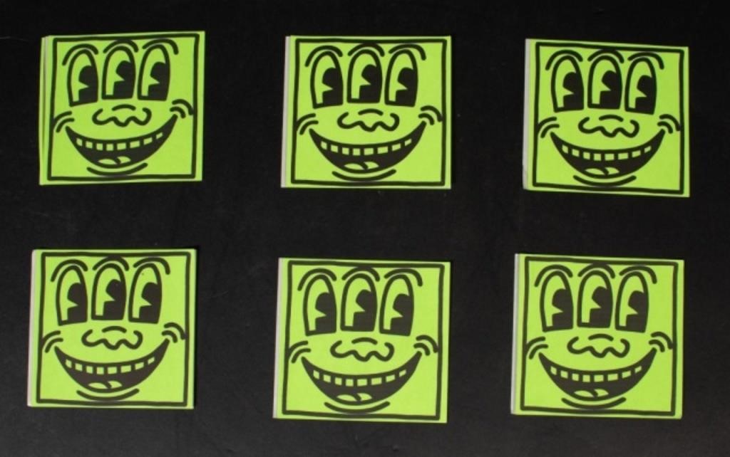 6 KEITH HARING 3 EYED FACE ORIGINAL
