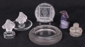 (6) Lalique crystal figures an