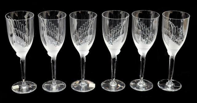 (6) LALIQUE FRANCE 'ANGE' CRYSTAL