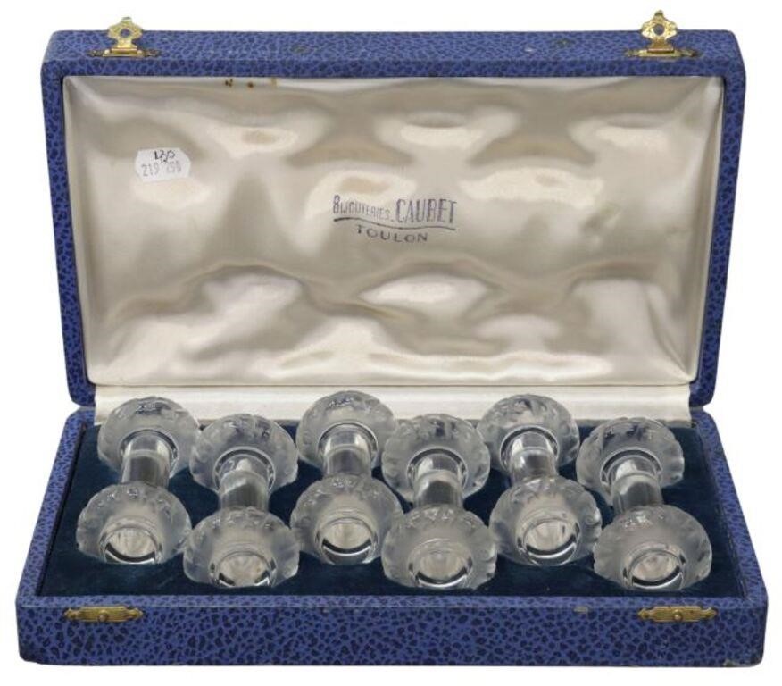 (6) LALIQUE SAINT HUBERT GLASS