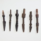 (6) LARGE TIBETAN WOOD PHURBA/