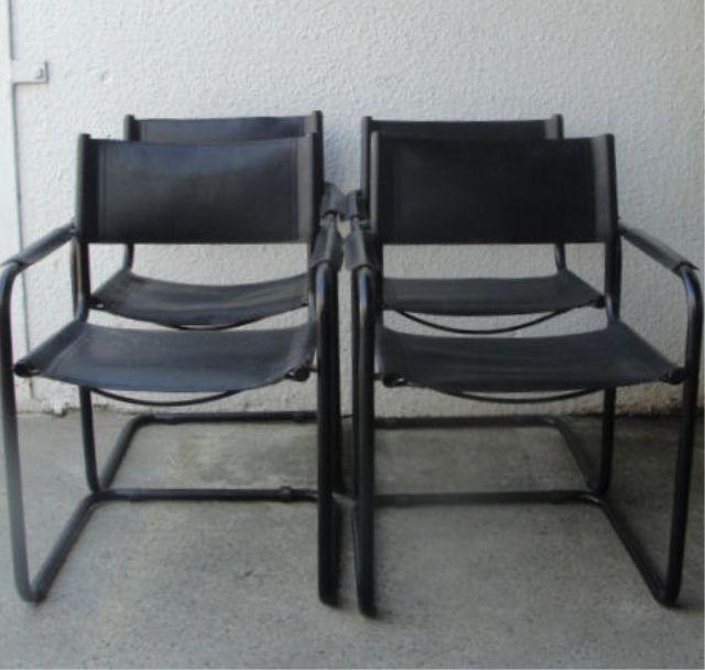 6 Leather Director's Chairs. 4
