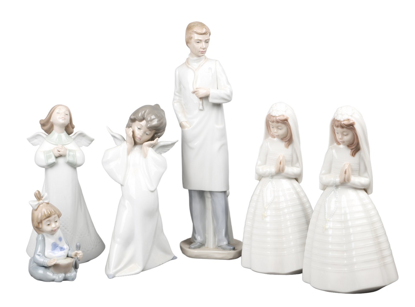 (6) Lladro and Nao porcelain